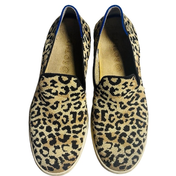 Rothy Shoes Womens Size 9.5 Leopard Print Canvas Slip-on Sneakers Animal Print‎ - Picture 3 of 9